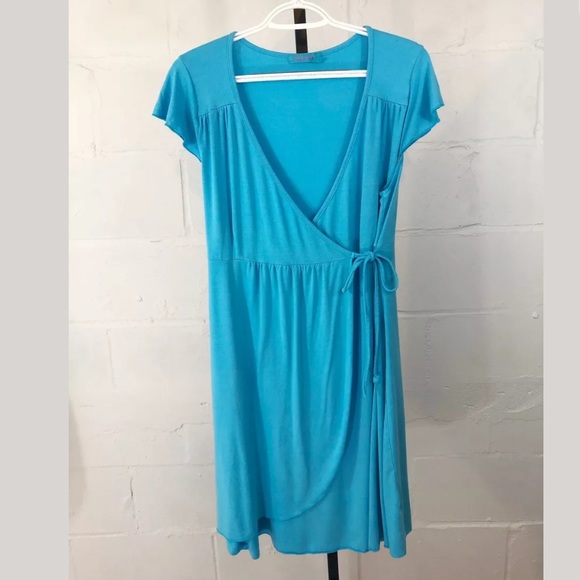 Fresh Produce Tea Room Faux Wrap Dress Turquoise - Picture 1 of 6